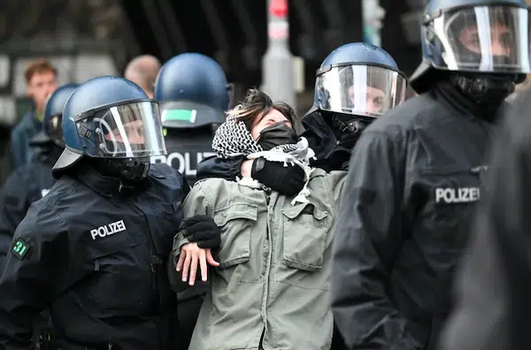 | A pro Palestinian protester at the department of social sciences at Berlins Humboldt University is removed from the building by police Activists occupied the university in protest against Israels war on Gaza Soeren Stachepicture alliance via Getty Images | MR Online